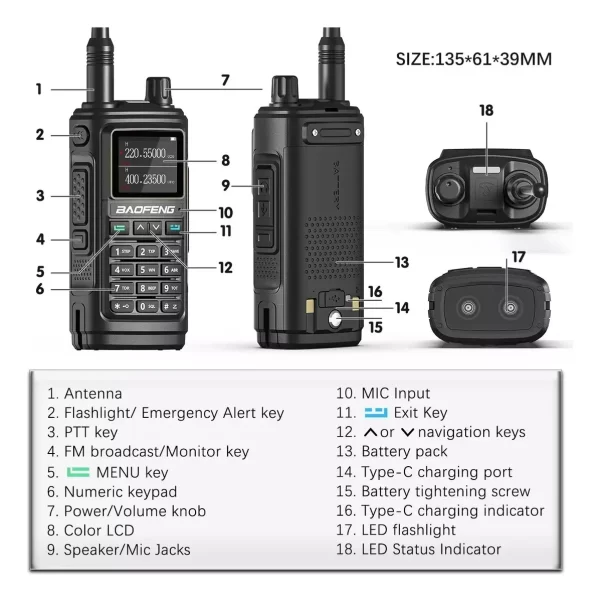 RÁDIO BAOFENG Uv17 Pro L Uhf Vhf + Cabo Programação - Imagem 4