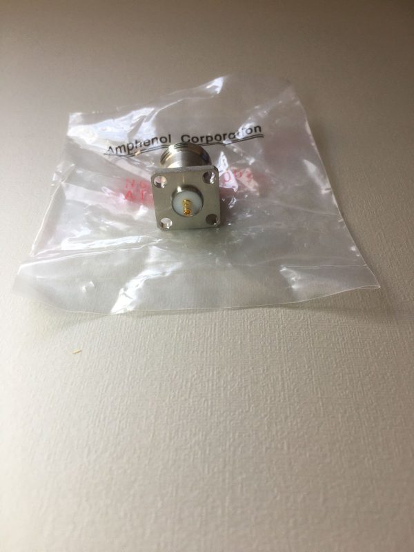 2 x CONECTOR N FEMEA BASE QUADRADA AMPHENOL ORIGINAL - Imagem 2